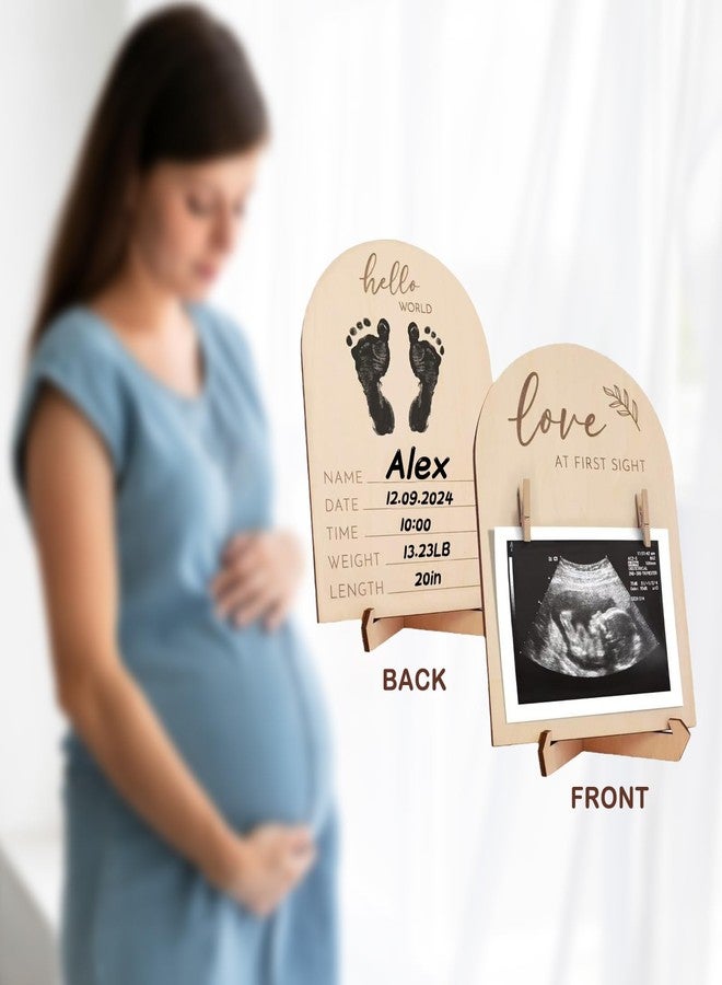 SytuHete 9 Pcs Pregnancy Announcements Set, Include Felt Letter Board Baby Bodysuit Shoes and Wooden Sign Surprise Announcement for Grandparents Partner Gift Family Reveal(White Coming soon-grey shoe) - Image 5